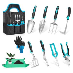 11-Piece Ergonomic Backyard Software Set: Heavy-Obligation Light-weight Aluminum Alloy Instruments with Non-Slip Handles, Sturdy Storage Tote Bag for Gardening Hand Instruments