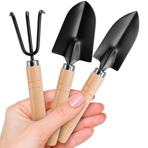 3-Piece Ergonomic Hand Instrument Set for Gardening – Consists of Hand Shovel, Trowel, and Small Rake for Planting and Edging – Sturdy Instruments for Indoor Crops and Backyard Use